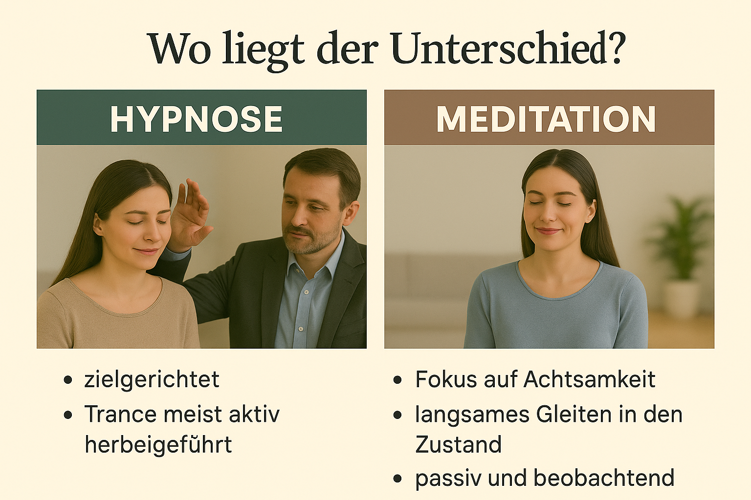 Hypnose & Meditation – wo liegt der Unterschied ?